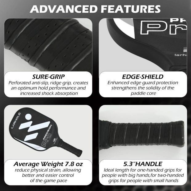 Pickleball paddle Black Precision Pro details