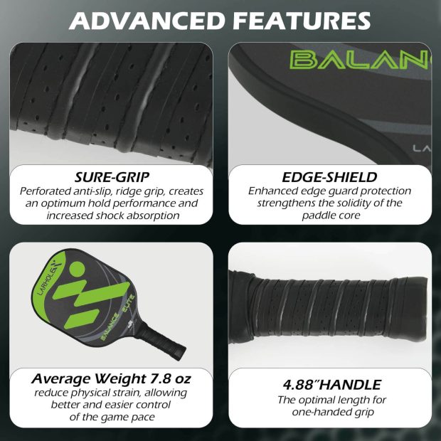 Pickleball paddle Green Balance Elite details