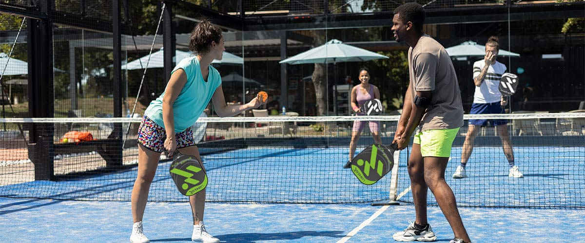 mixed double pickleball match